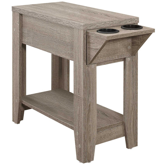 Taupe Wood End Table With Shelf By Homeroots | End Tables | Modishstore - 1