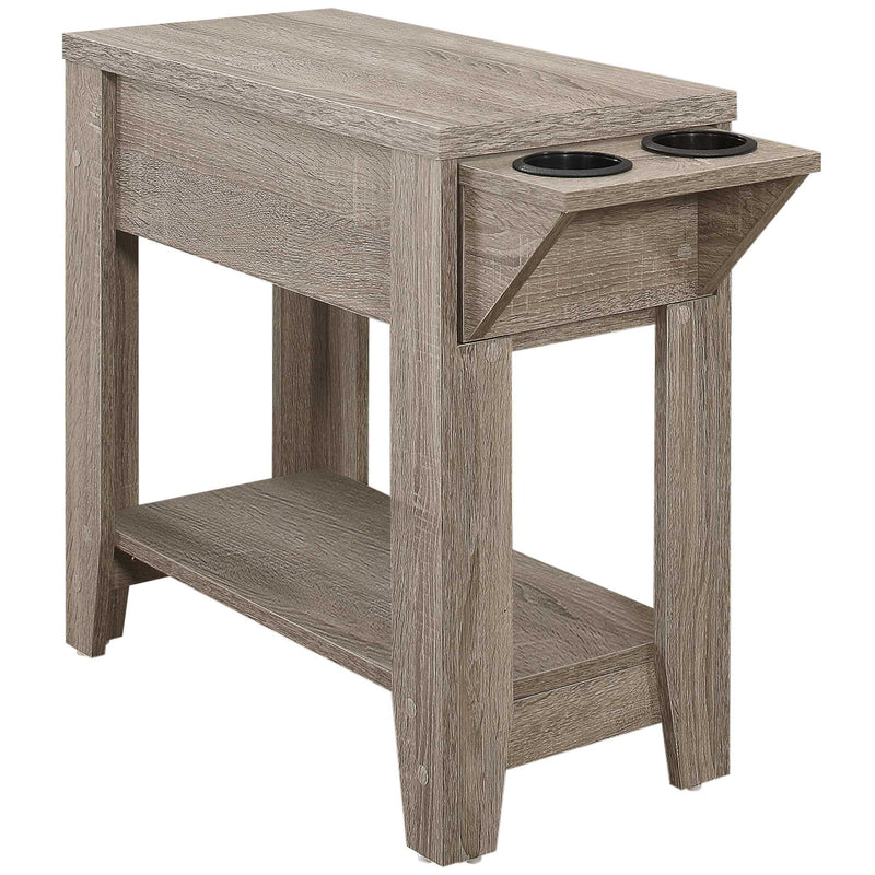 Taupe Wood End Table With Shelf By Homeroots | End Tables | Modishstore - 1