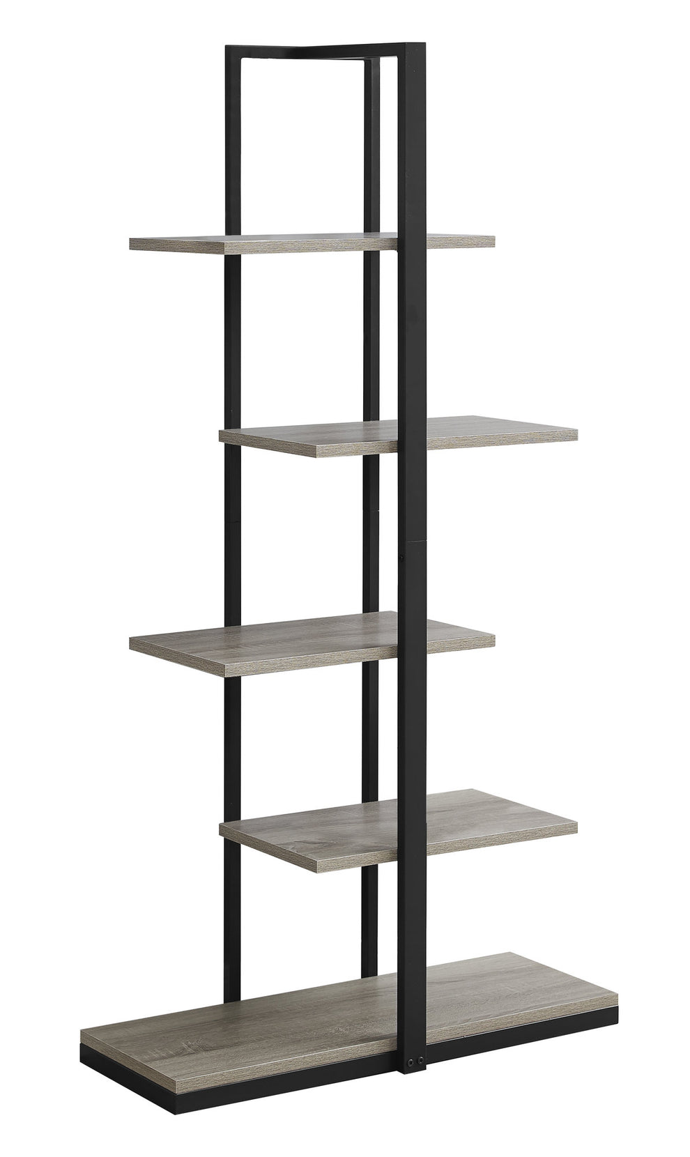 Taupe Metal Five Tier Etagere Bookcase By Homeroots | Bookcases | Modishstore - 3