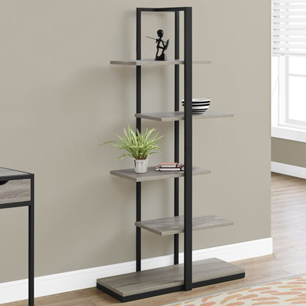 Taupe Metal Five Tier Etagere Bookcase By Homeroots | Bookcases | Modishstore - 4