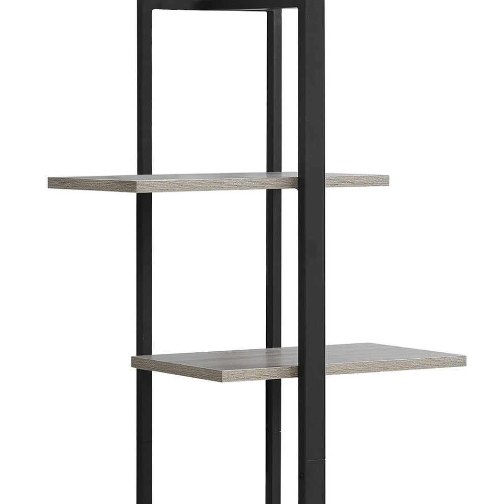 Taupe Metal Five Tier Etagere Bookcase By Homeroots | Bookcases | Modishstore - 7