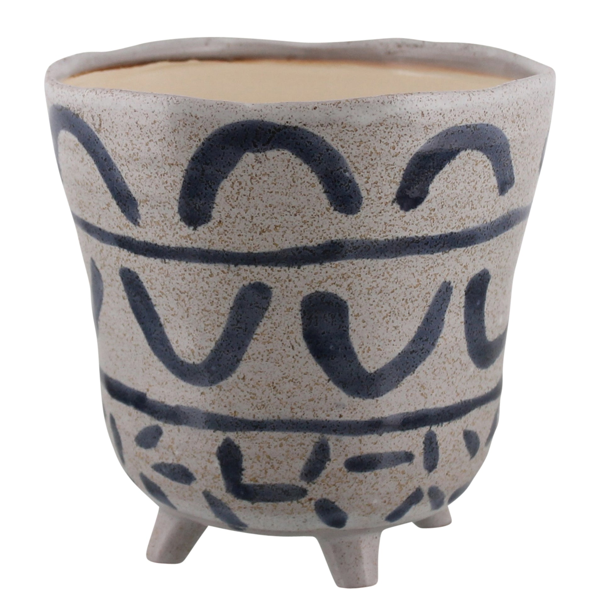 Granada Painted Bowl, Ceramic - Large - Blue & White Set Of 4 By HomArt | Decorative Bowls | Modishstore - 4
