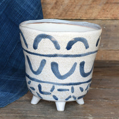 Granada Painted Bowl, Ceramic - Large - Blue & White Set Of 2 By HomArt