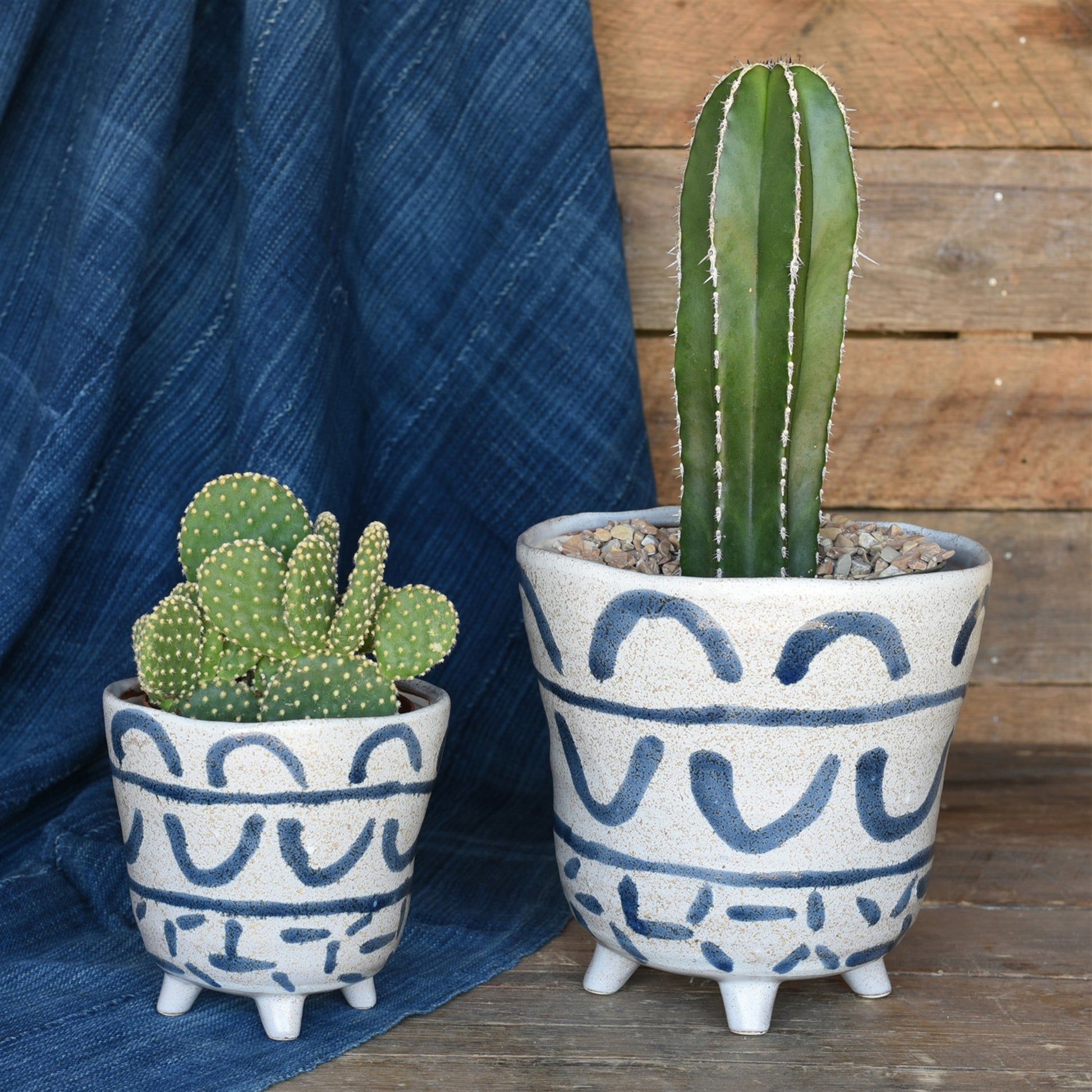Granada Painted Bowl, Ceramic - Large - Blue & White Set Of 4 By HomArt | Decorative Bowls | Modishstore - 3