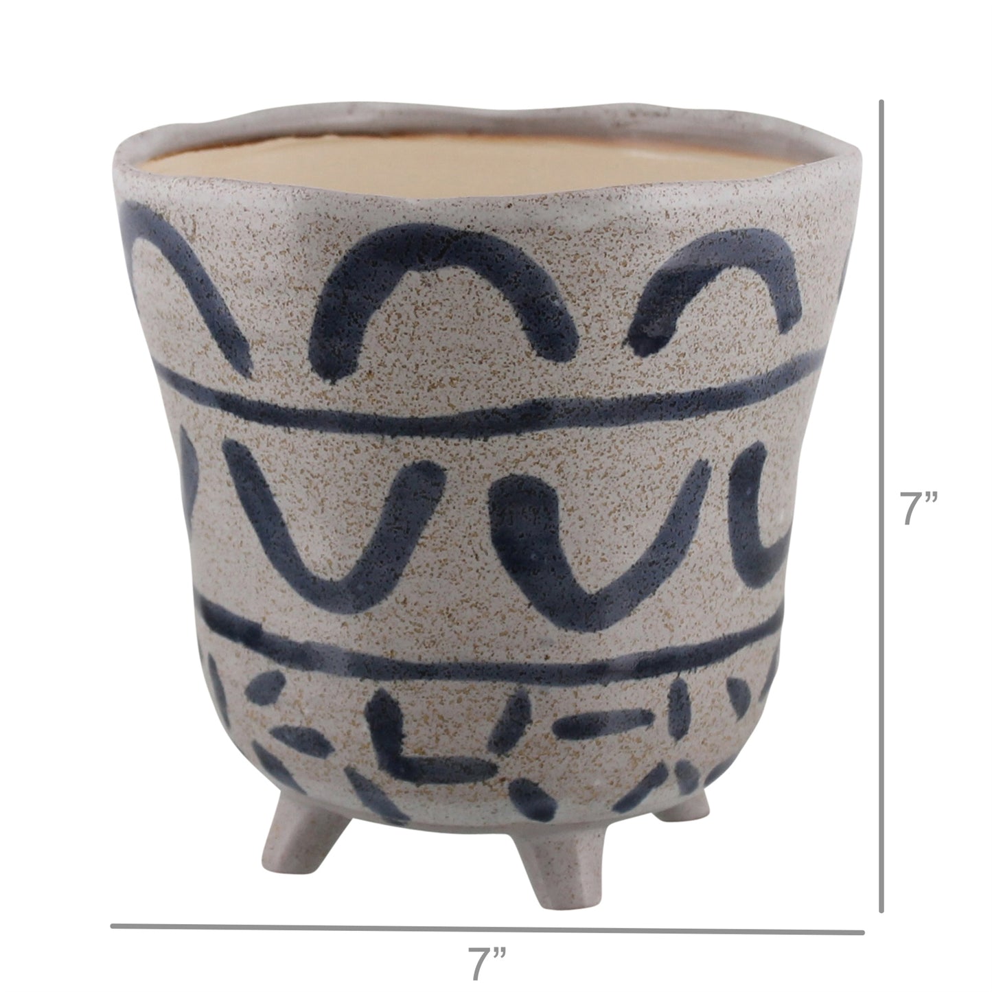 Granada Painted Bowl, Ceramic - Large - Blue & White Set Of 4 By HomArt | Decorative Bowls | Modishstore - 5