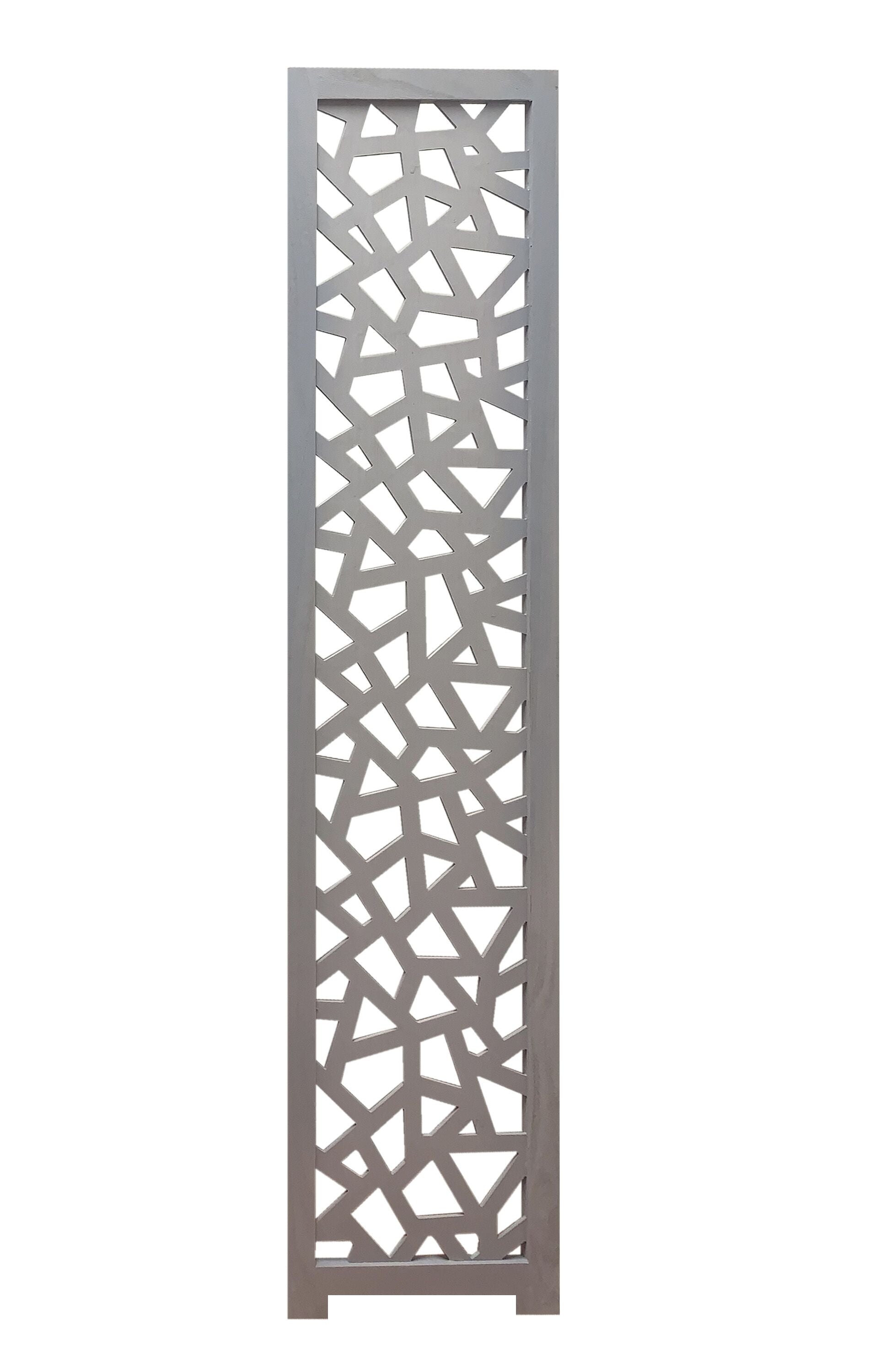 Gray Solid Wood Folding Three Panel Screen Room Divider By Homeroots | Room Dividers | Modishstore - 4