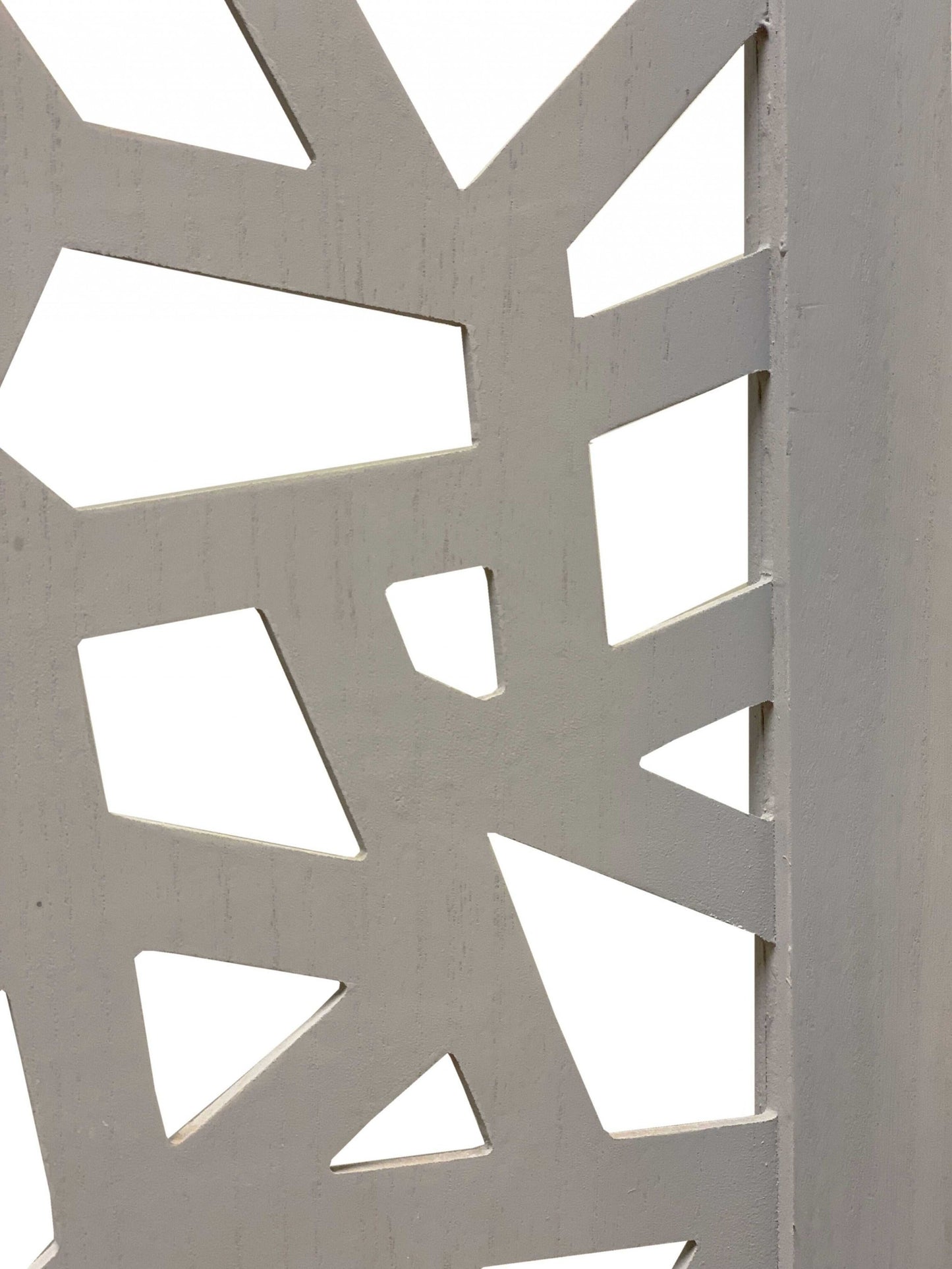 Gray Solid Wood Folding Three Panel Screen Room Divider By Homeroots | Room Dividers | Modishstore - 6