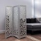 Gray Solid Wood Folding Three Panel Screen Room Divider By Homeroots | Room Dividers | Modishstore - 1