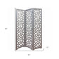 Gray Solid Wood Folding Three Panel Screen Room Divider By Homeroots | Room Dividers | Modishstore - 3