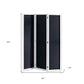 Black and White Chalkboard Wood Folding Three Panel Screen Room Divider By Homeroots | Room Dividers | Modishstore - 3