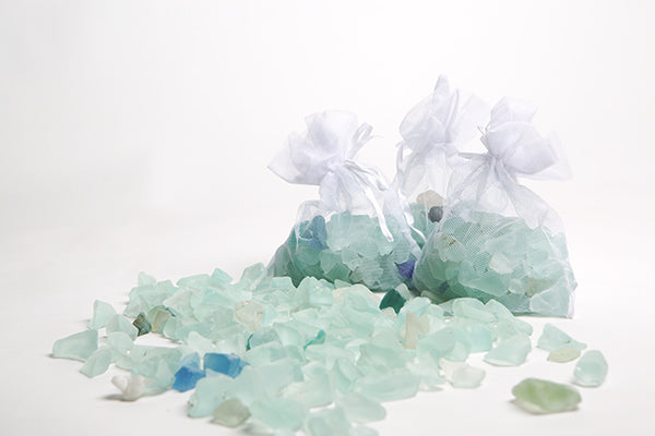 Sea Glass in Mesh Bag Set of 6 By Garden Age Supply | Sculptures | Modishstore - 1