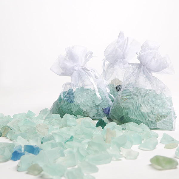 Sea Glass in Mesh Bag Set of 6 By Garden Age Supply | Sculptures | Modishstore - 2