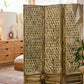 Casual Wood And Seagrass Three Panel Room Divider Screen By Homeroots | Room Dividers | Modishstore - 5