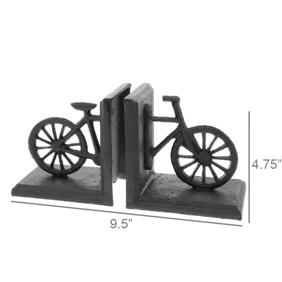 Bicycle Bookend, Cast Iron - Black Set Of 4 By HomArt | Ornaments | Modishstore - 2