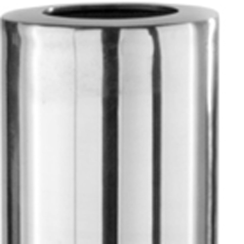 Silver Aluminum Cylinder Table Vase By Homeroots | Vases | Modishstore - 2