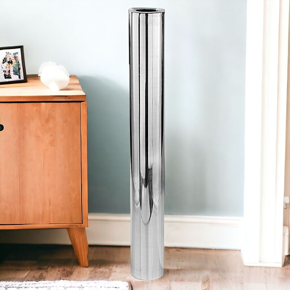 Silver Aluminum Cylinder Table Vase By Homeroots | Vases | Modishstore - 4