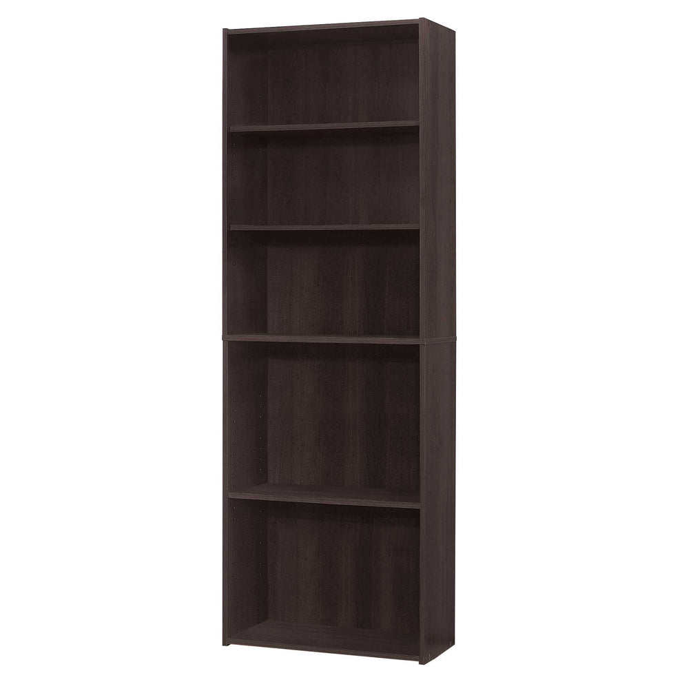 Cappuccino Wood Adjustable Bookcase By Homeroots | Bookcases | Modishstore - 3