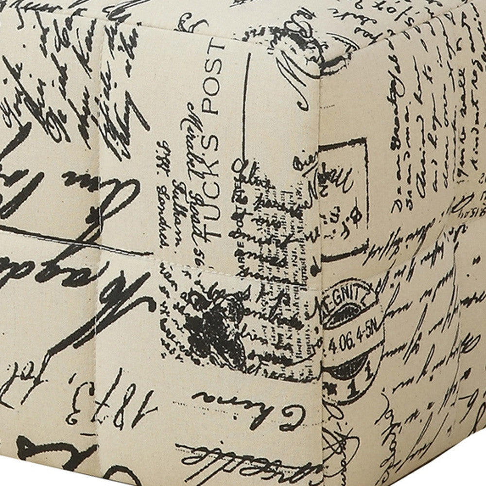 Set of Two Beige And Black Faux Leather Cube Ottoman By Homeroots | Ottomans | Modishstore - 5