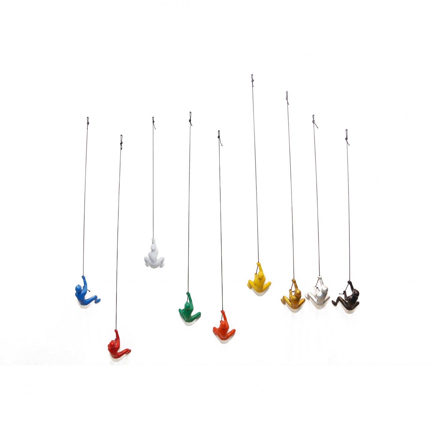 Set of Nine Rainbow Resin Novelty Hanging Dimensional Sculpture By Homeroots | Wall Decor | Modishstore - 3