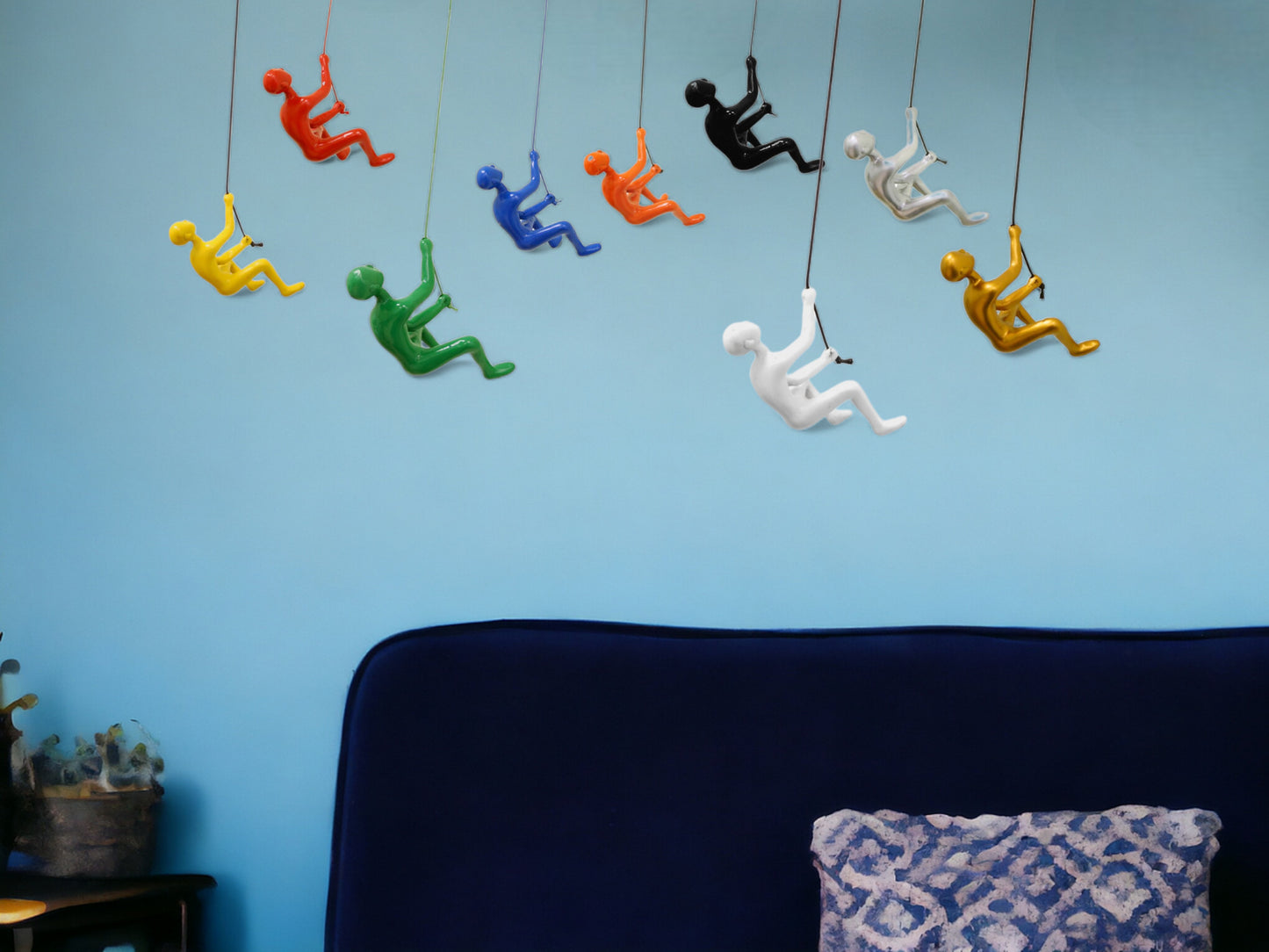 Set of Nine Rainbow Resin Novelty Hanging Dimensional Sculpture By Homeroots | Wall Decor | Modishstore - 2