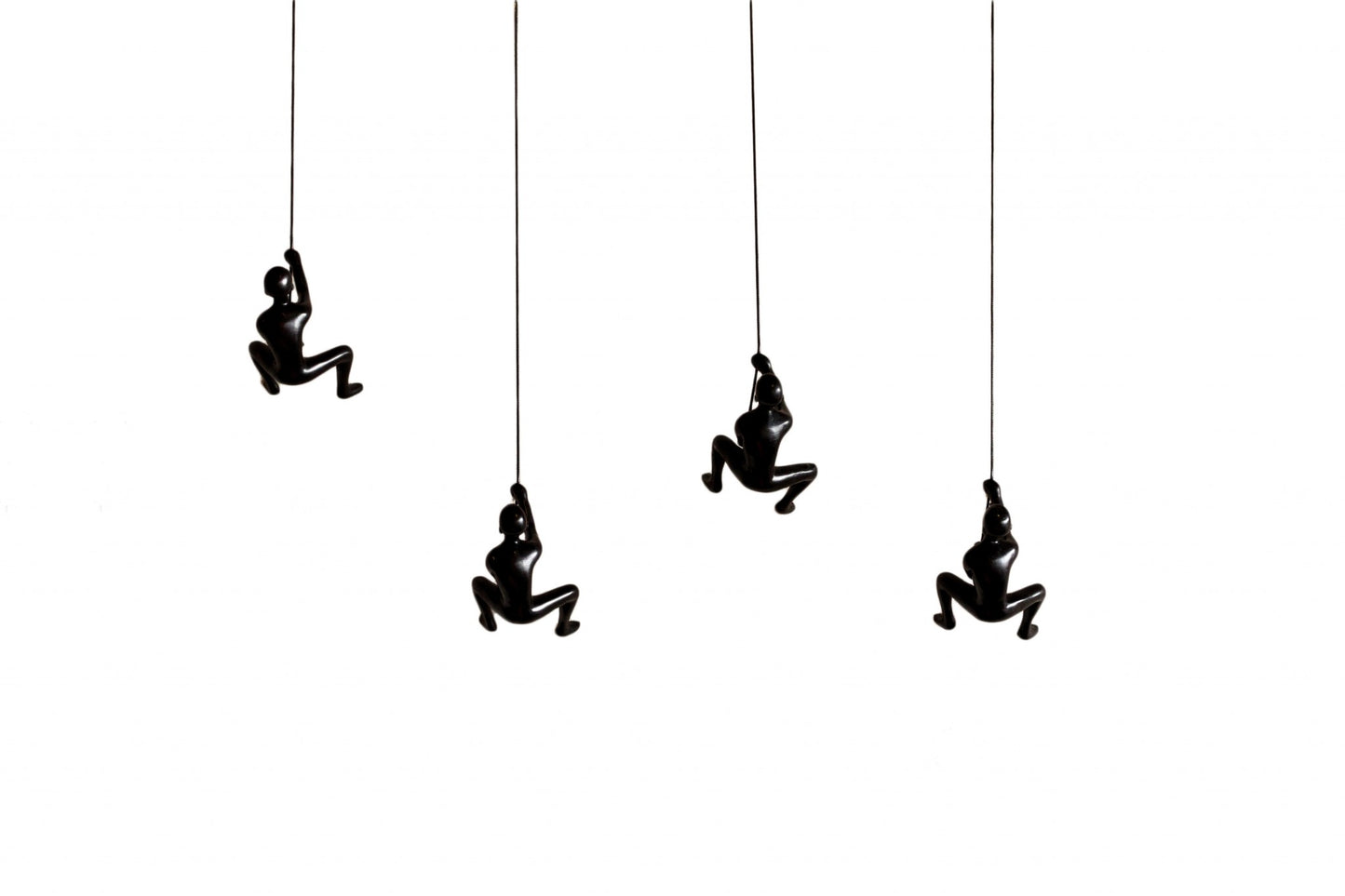 Set of Four Black Resin Novelty Hanging Dimensional Sculpture By Homeroots | Wall Decor | Modishstore - 1