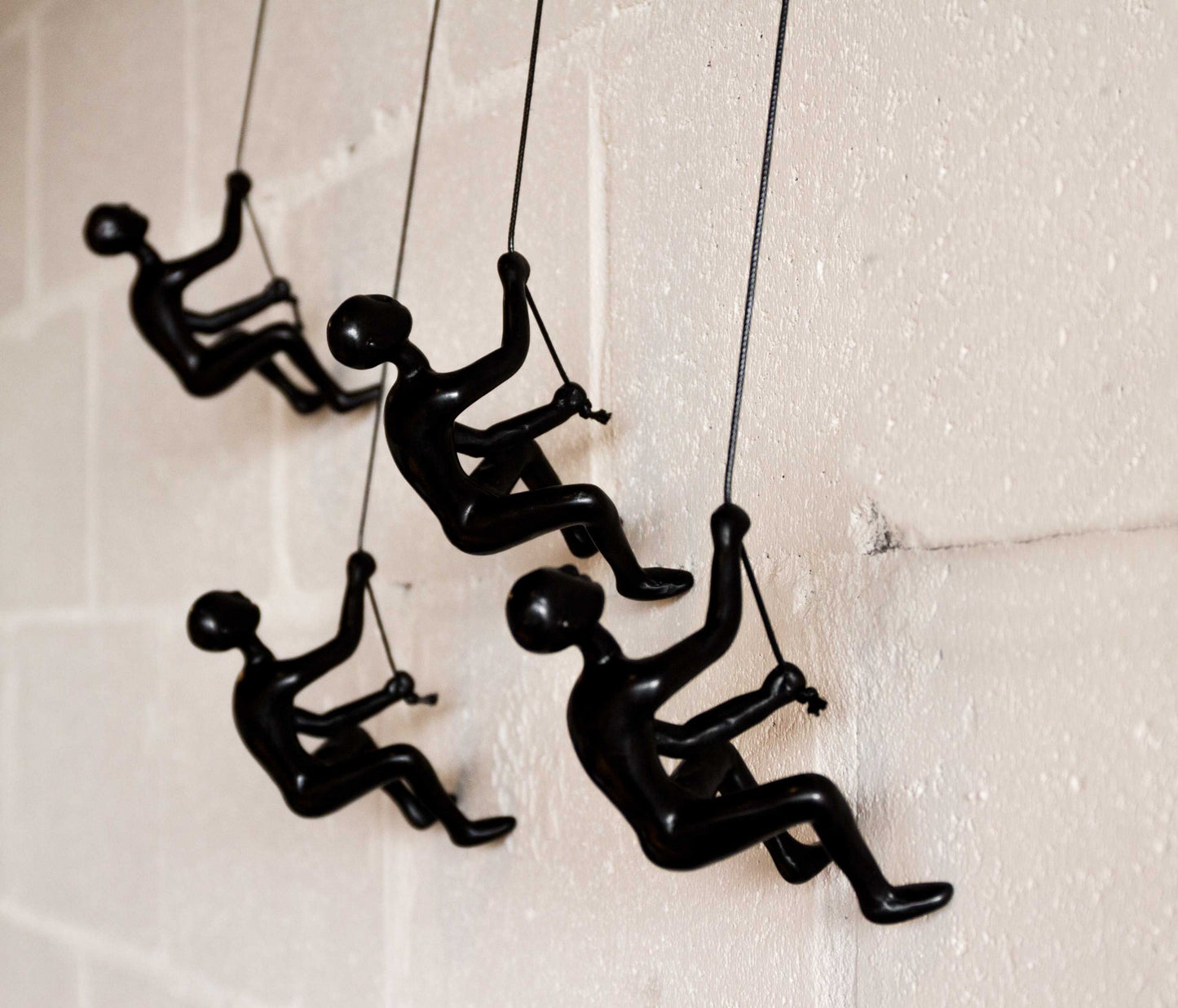 Set of Four Black Resin Novelty Hanging Dimensional Sculpture By Homeroots | Wall Decor | Modishstore - 3