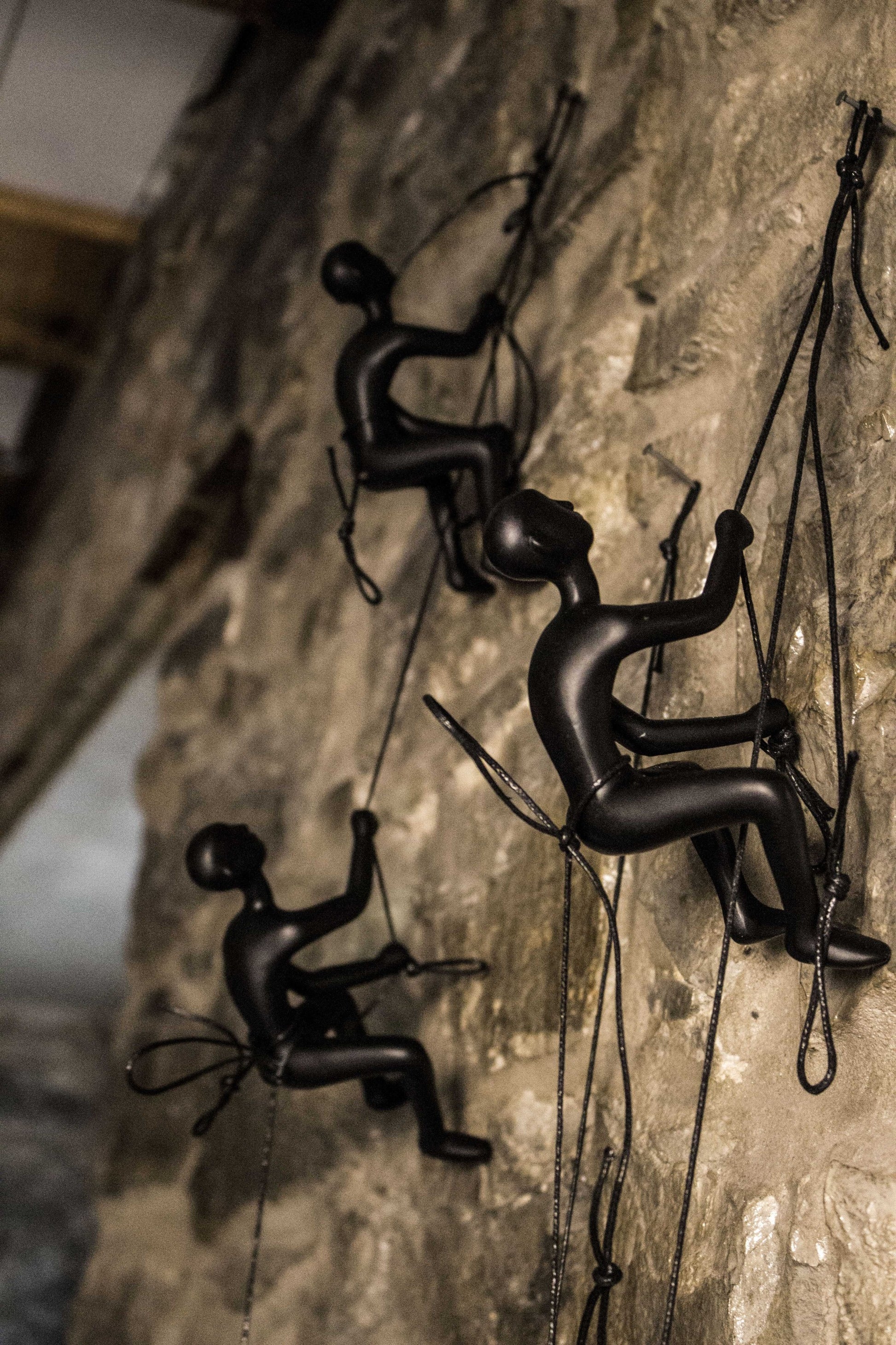 Set of Four Black Resin Novelty Hanging Dimensional Sculpture By Homeroots | Wall Decor | Modishstore - 5