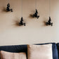 Set of Four Black Resin Novelty Hanging Dimensional Sculpture By Homeroots | Wall Decor | Modishstore - 2