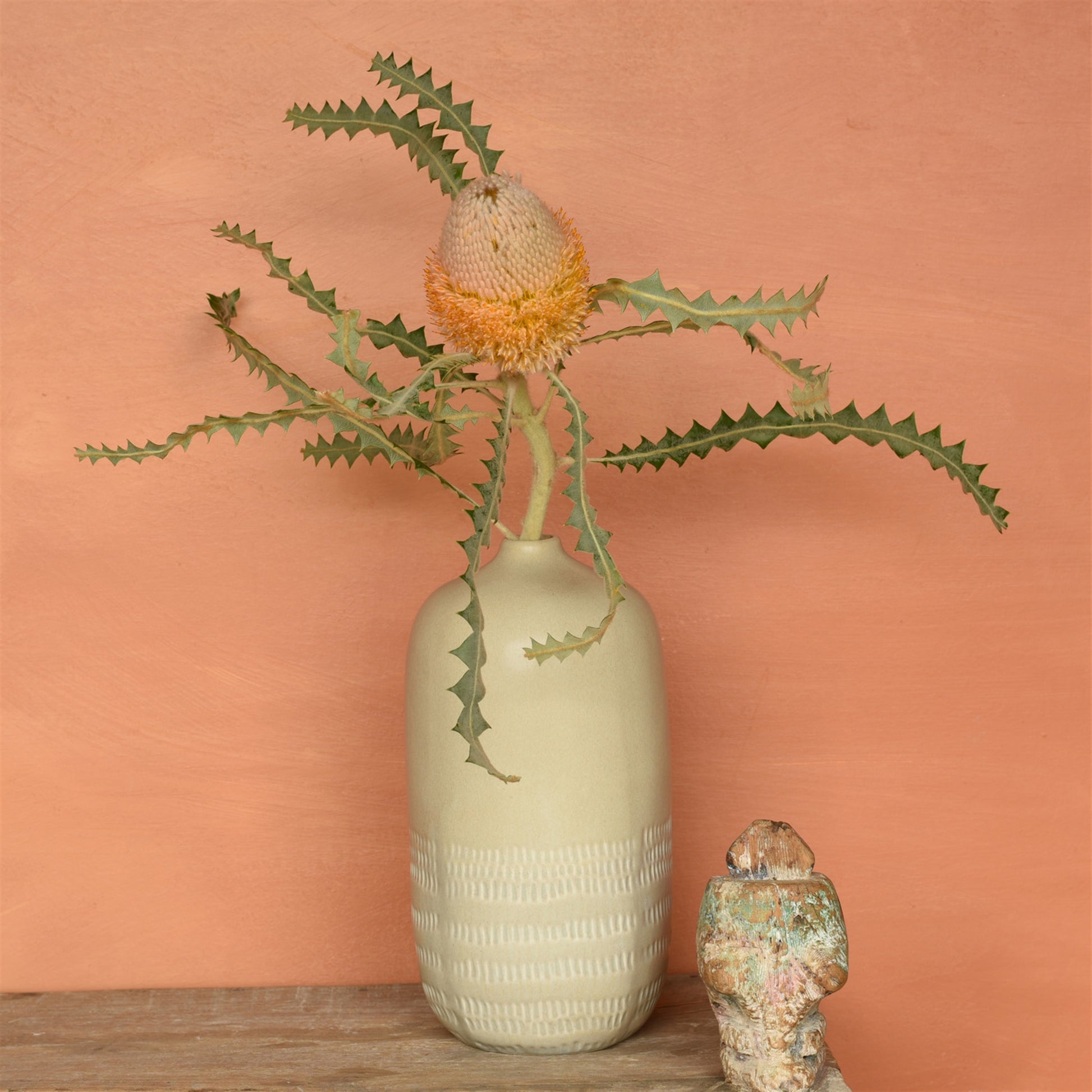 Marin Vase, Ceramic - Large - Light Beige Set Of 4 By HomArt | Vases | Modishstore - 4