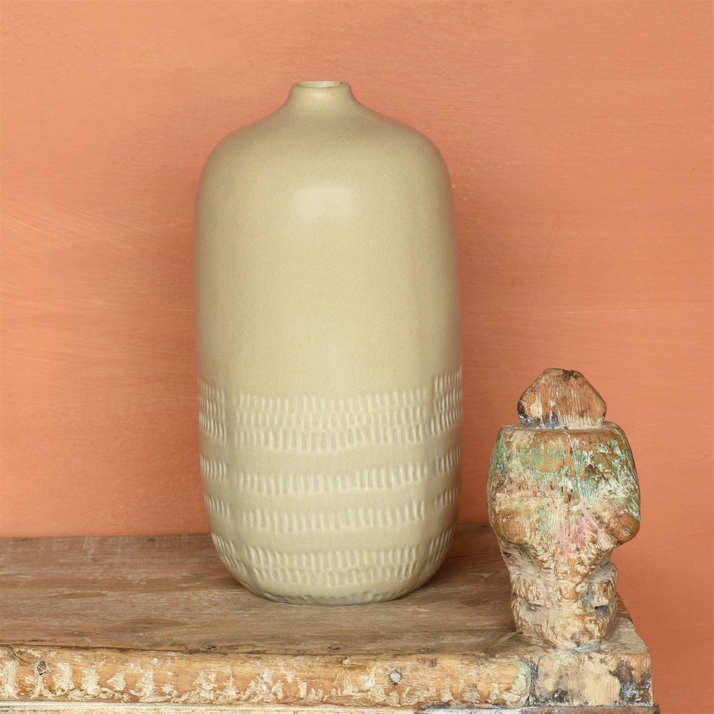 Marin Vase, Ceramic - Large - Light Beige Set Of 4 By HomArt | Vases | Modishstore