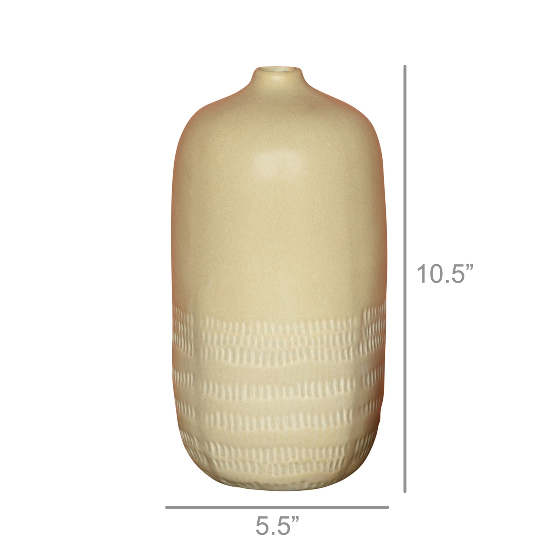 Marin Vase, Ceramic - Large - Light Beige Set Of 4 By HomArt | Vases | Modishstore - 3