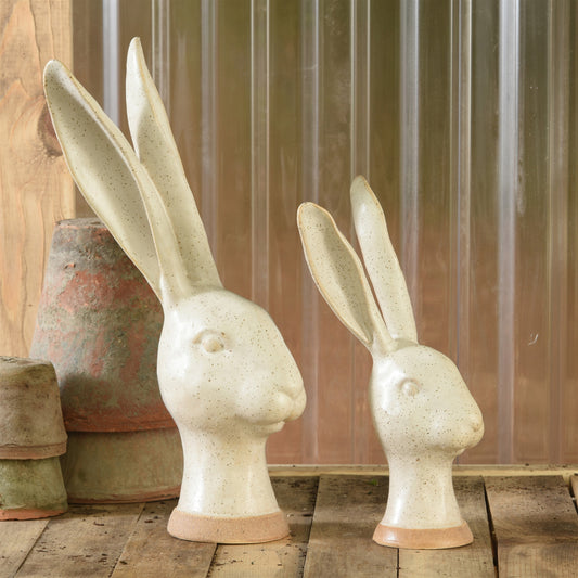 Hare Head, Ceramic - Large - Matte White Set Of 4 By HomArt | Ornaments | Modishstore