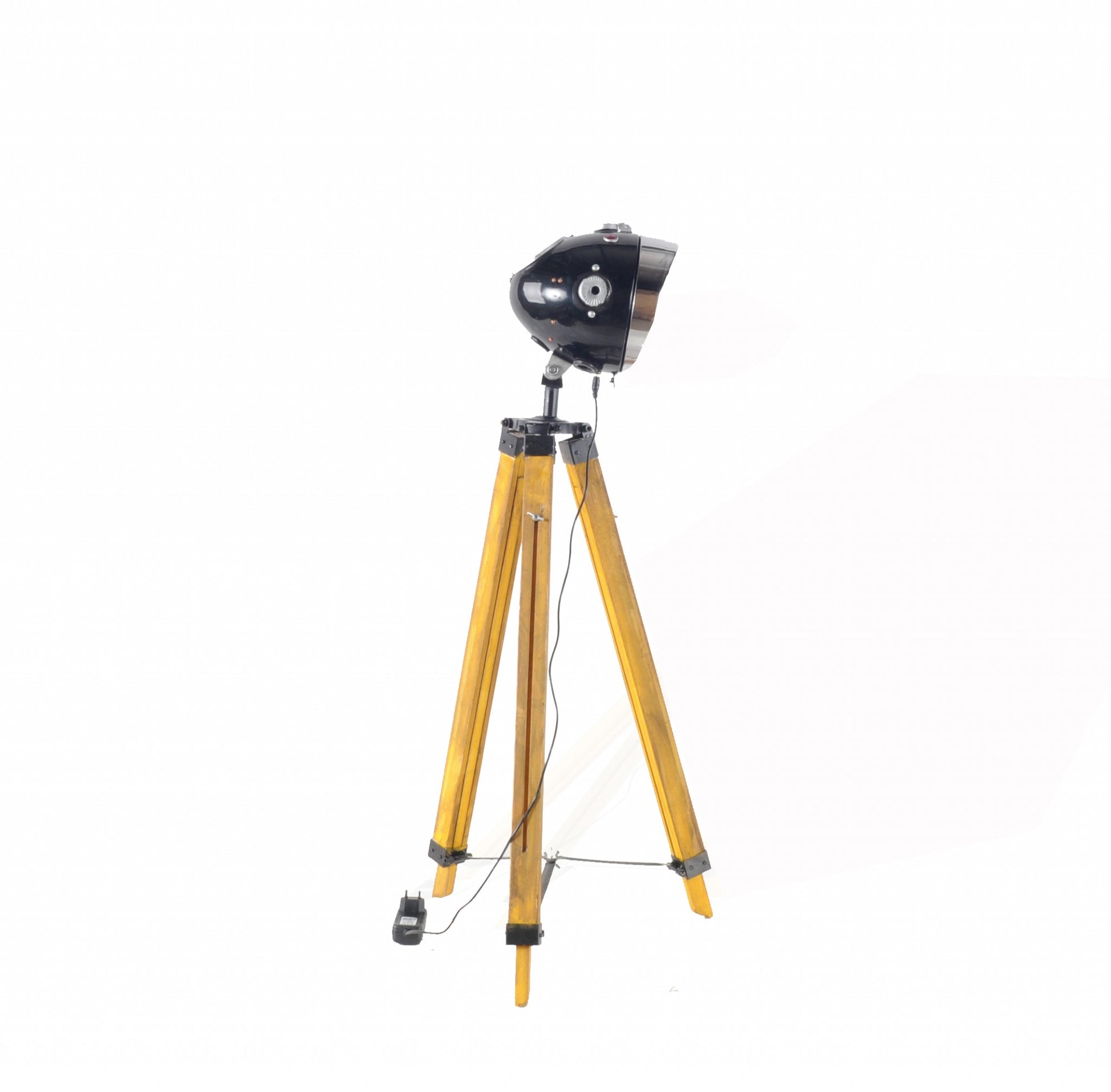 Brown Tripod Floor Lamp With Cone By Homeroots | Floor Lamps | Modishstore - 2