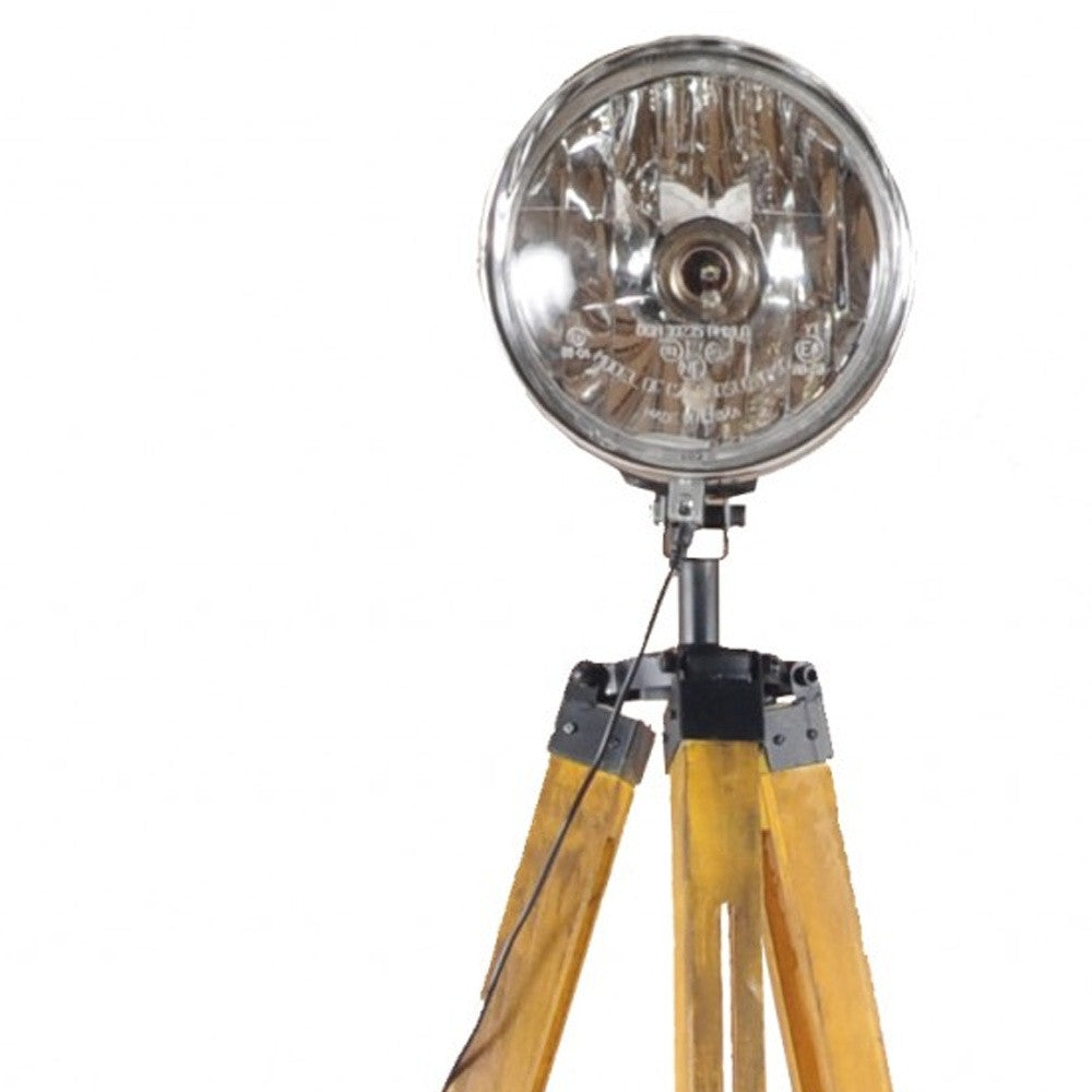 Brown Tripod Floor Lamp With Cone By Homeroots | Floor Lamps | Modishstore - 5