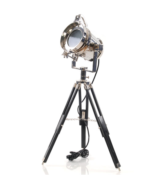 Silver Tripod With Metal Novelty Shade By Homeroots | Floor Lamps | Modishstore - 1