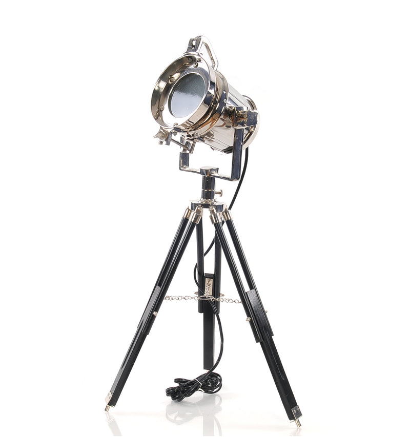 Silver Tripod With Metal Novelty Shade By Homeroots | Floor Lamps | Modishstore - 1