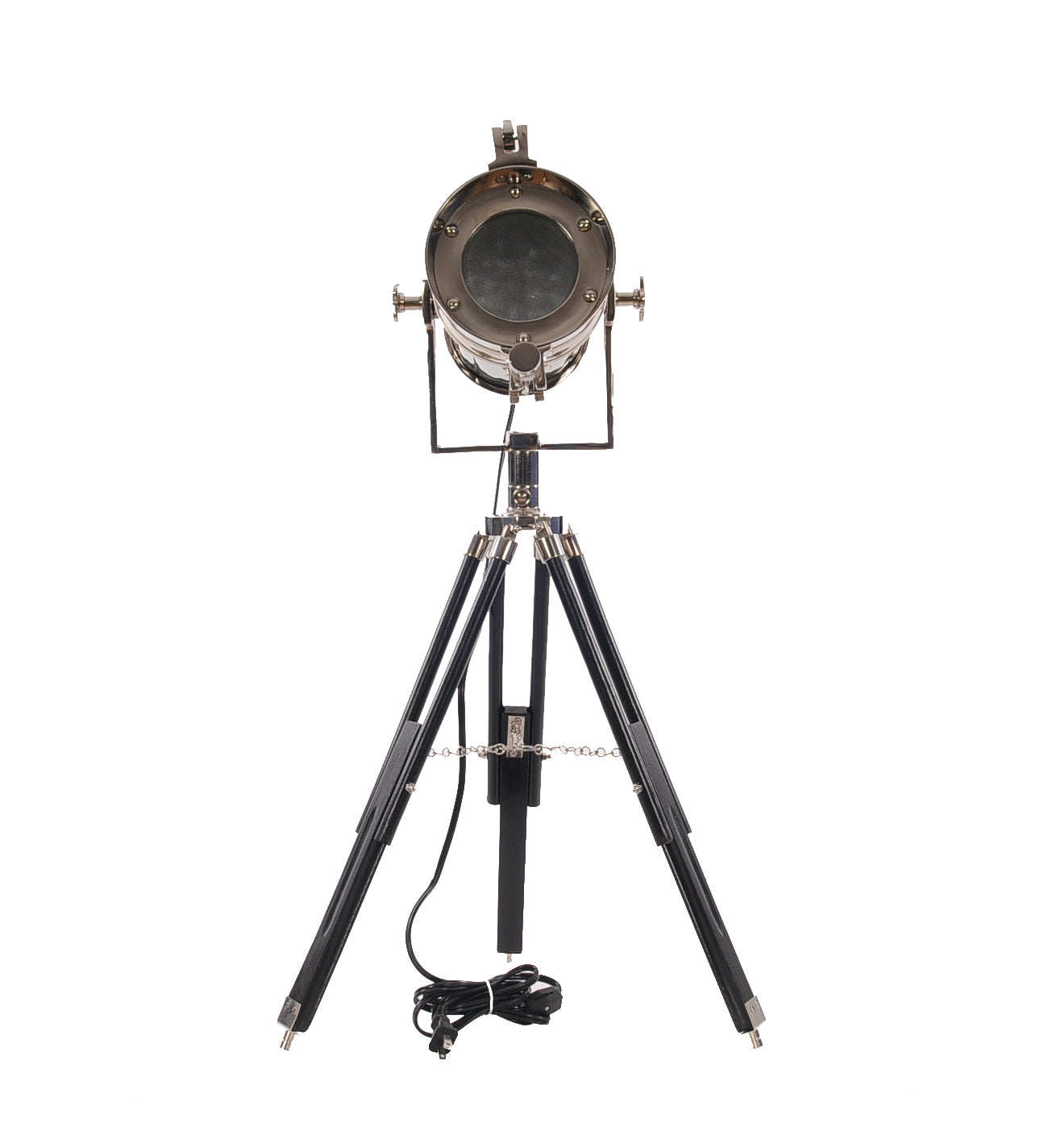 Silver Tripod With Metal Novelty Shade By Homeroots | Floor Lamps | Modishstore - 3