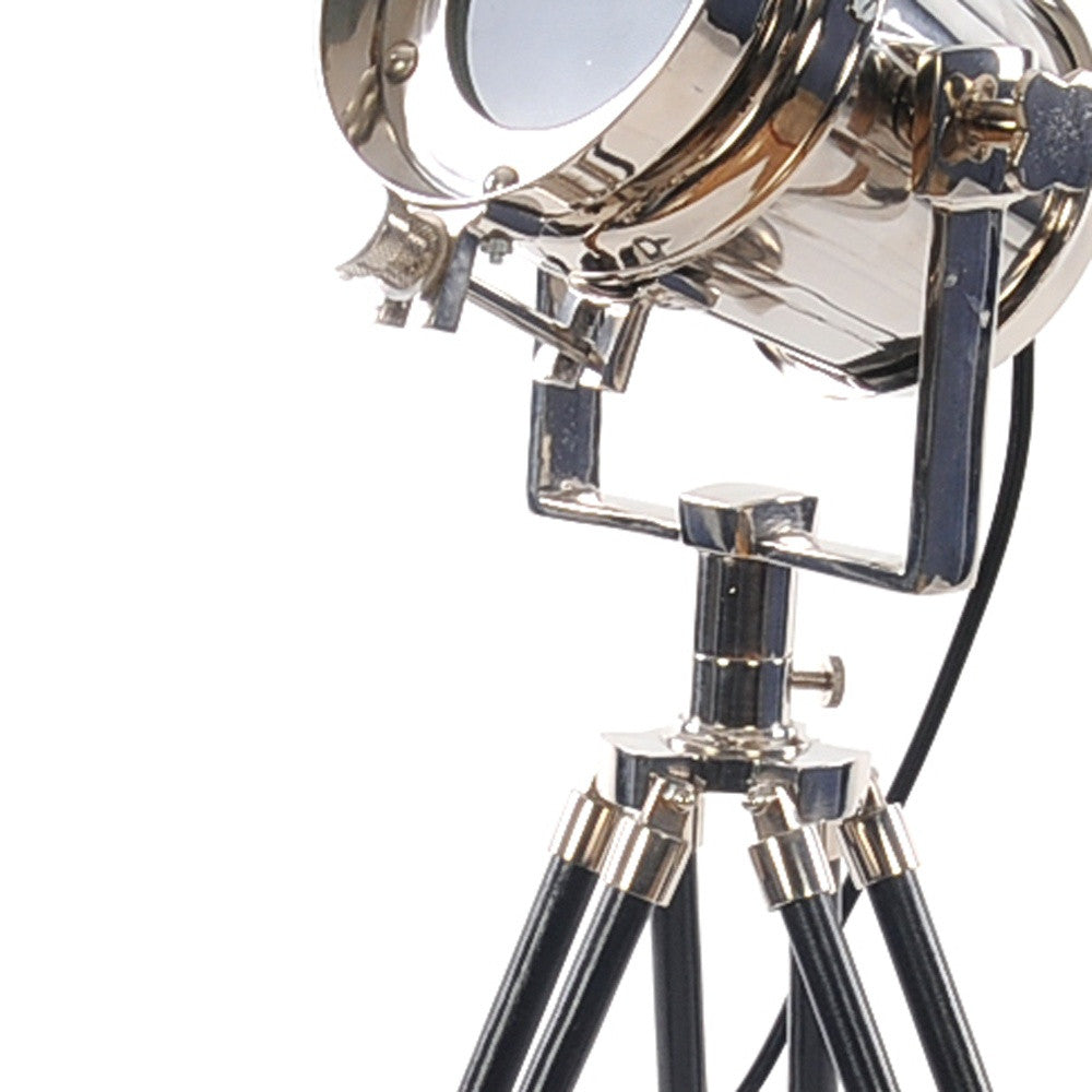 Silver Tripod With Metal Novelty Shade By Homeroots | Floor Lamps | Modishstore - 8