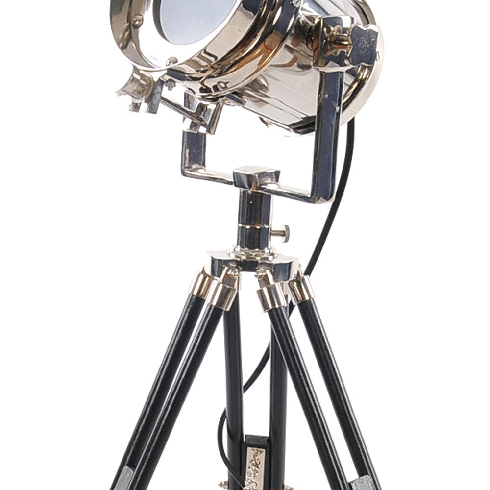 Silver Tripod With Metal Novelty Shade By Homeroots | Floor Lamps | Modishstore - 7