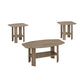 Set of Three Taupe Coffee Table With Shelf By Homeroots | Coffee Tables | Modishstore - 4