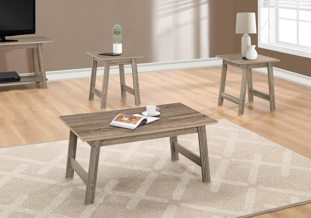Set of Three Taupe Coffee Table By Homeroots | Coffee Tables | Modishstore - 7