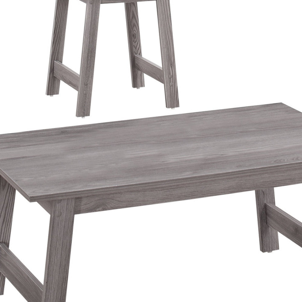 Set of Three Gray Coffee Table By Homeroots | Coffee Tables | Modishstore - 3