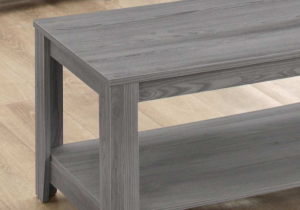 Set of Three Gray Coffee Table With Shelf By Homeroots | Coffee Tables | Modishstore - 5