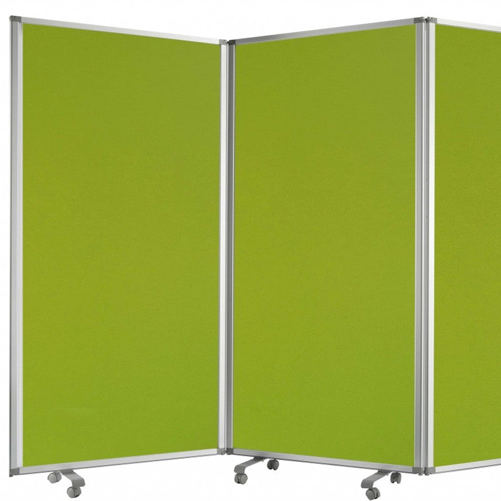 Green Metal 6 Panel Screen By Homeroots | Room Dividers | Modishstore - 4