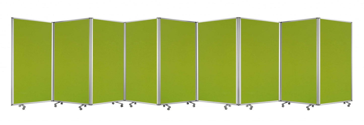 Green, Metal, 9 Panel, Screen By Homeroots | Room Dividers | Modishstore - 1