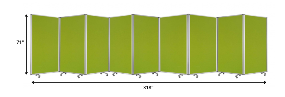 Green, Metal, 9 Panel, Screen By Homeroots | Room Dividers | Modishstore - 5