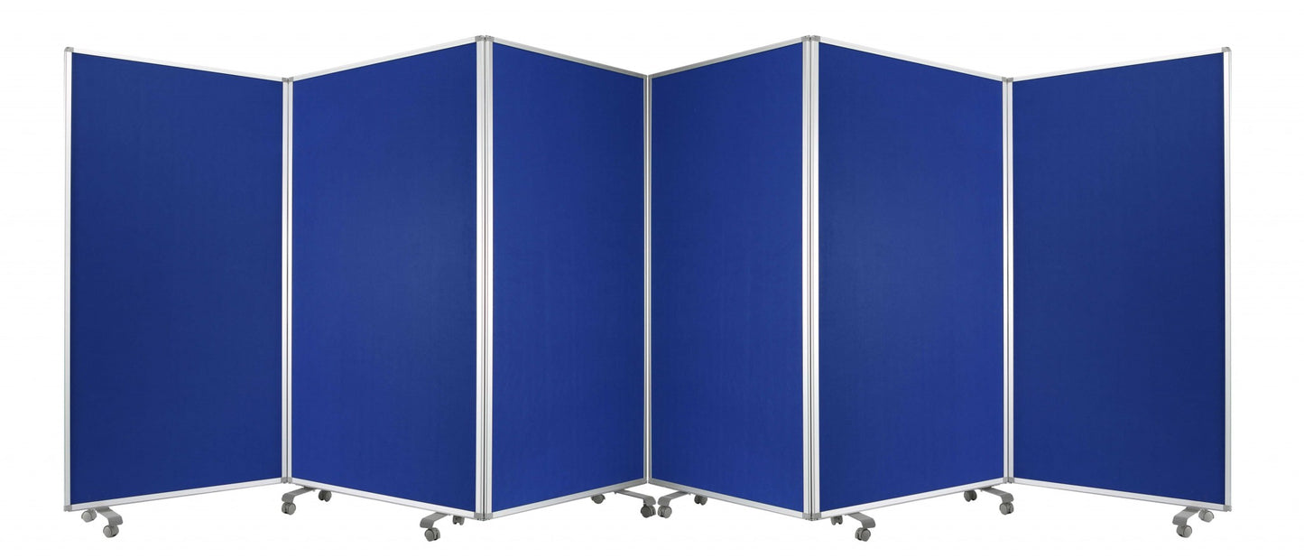 Blue Metal 6 Panel Screen By Homeroots | Room Dividers | Modishstore - 1