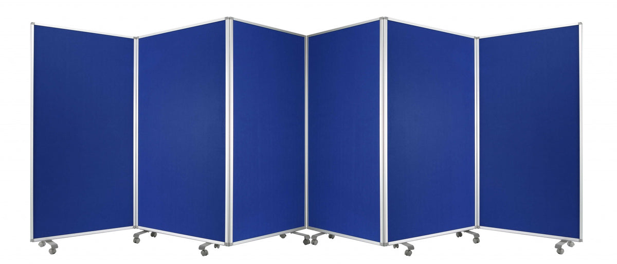 Blue Metal 6 Panel Screen By Homeroots | Room Dividers | Modishstore - 1