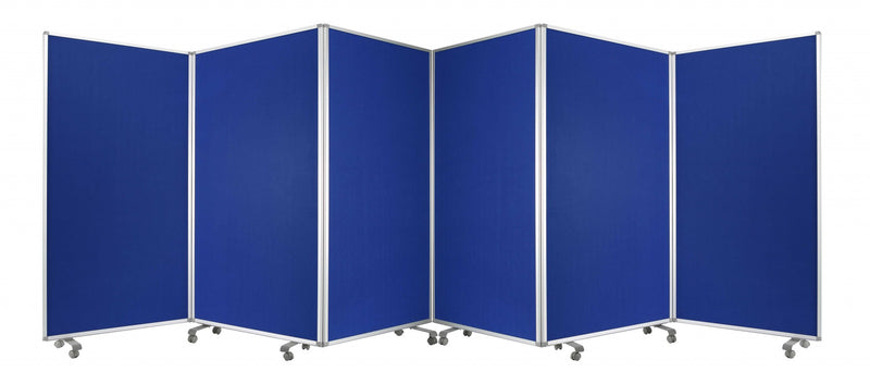 Blue Metal 6 Panel Screen By Homeroots | Room Dividers | Modishstore - 1