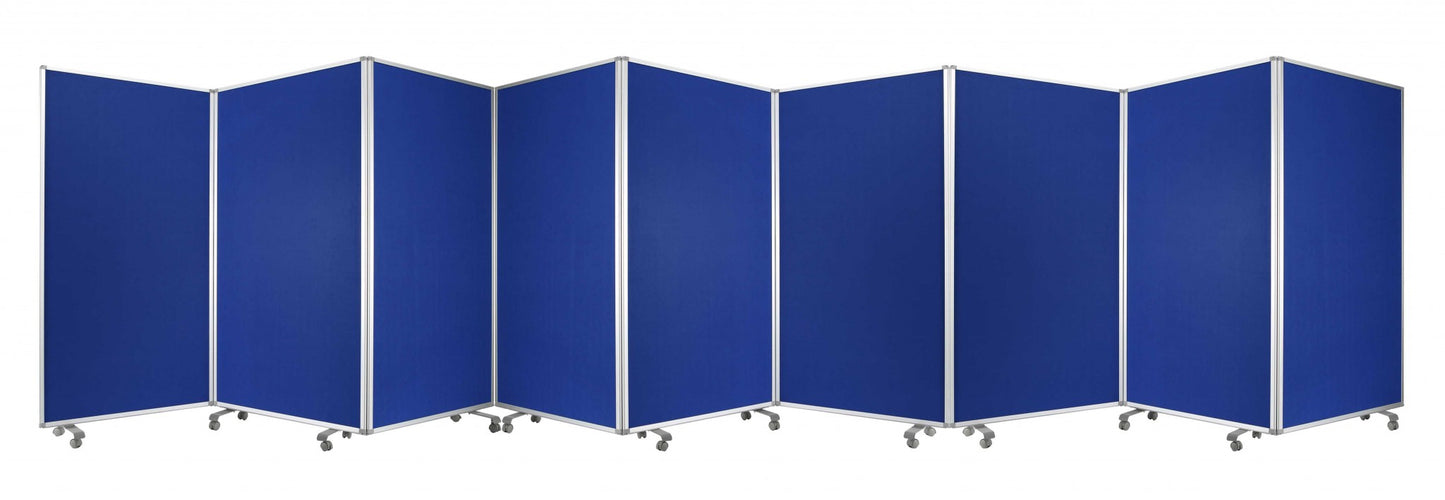 Blue, Metal, 9 Panel, Screen By Homeroots | Room Dividers | Modishstore - 1